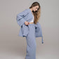 Blue Postpartum Kimono Loungewear Set