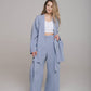 Blue Postpartum Kimono Loungewear Set