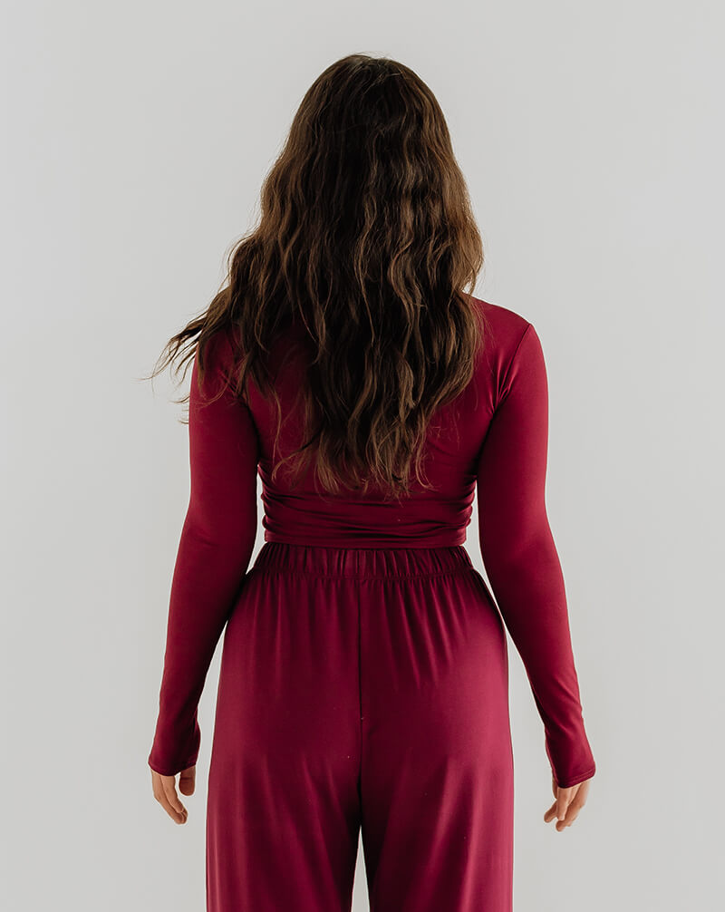 Burgundy Comfort Crop Top