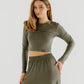 Khaki Comfort Crop Top