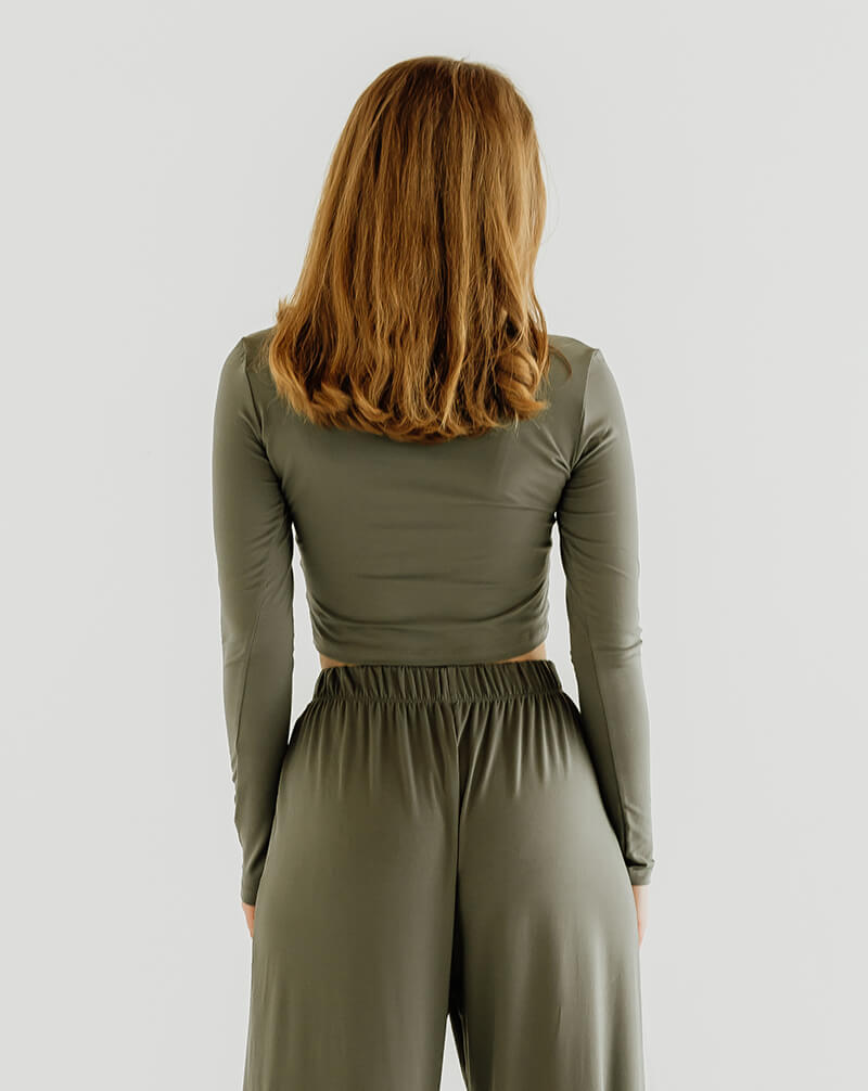 Khaki Comfort Crop Top