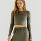 Khaki Comfort Crop Top