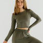 Khaki Comfort Crop Top