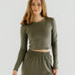 Khaki Comfort Crop Top