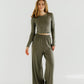 Khaki Comfort Flowy Pants