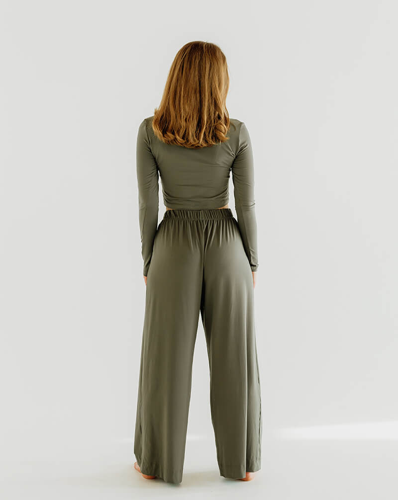 Khaki Comfort Flowy Pants