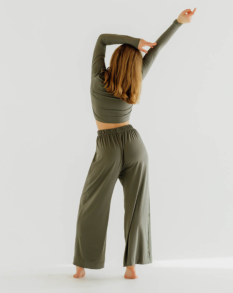 Khaki Comfort Flowy Pants