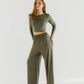 Khaki Comfort Flowy Pants